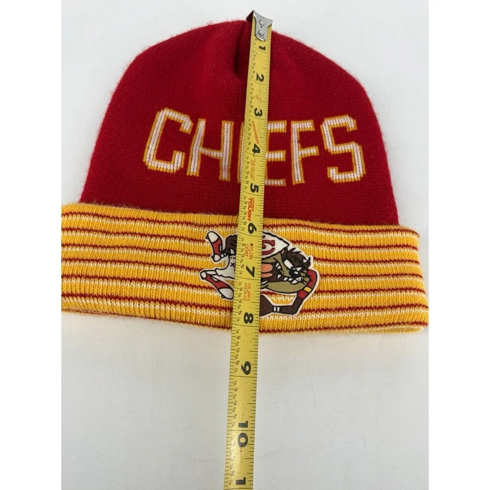Vintage Taz Looney Tunes Kansas City KC Beanie Winter Knit Hat 90's